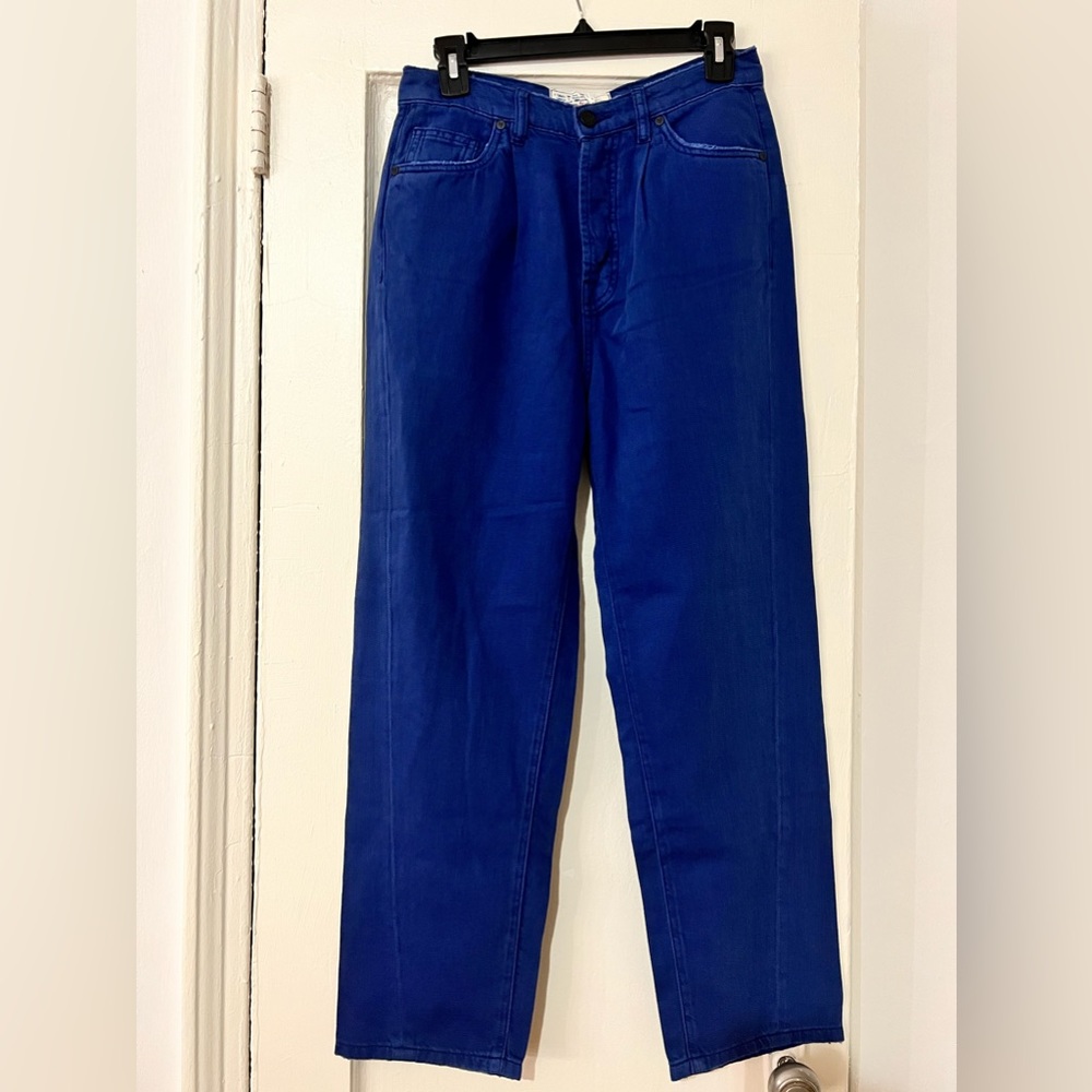 NWT Free People X Sandrine Rose Navy Buckle Pants Size 25 -1